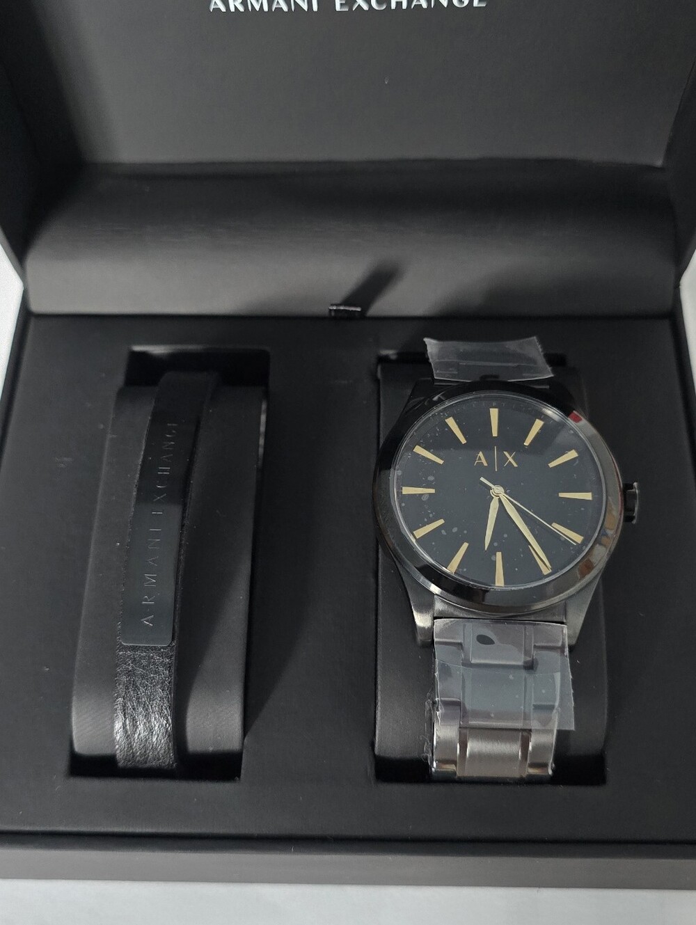 Armani Exchange Black Watch with Gold Accents